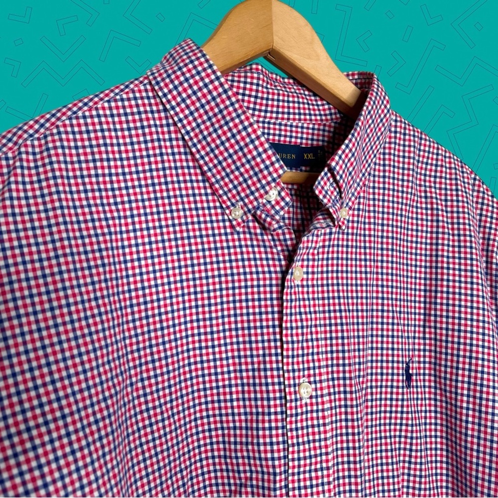 Polo Ralph Lauren Red and Blue Button Down Shirt